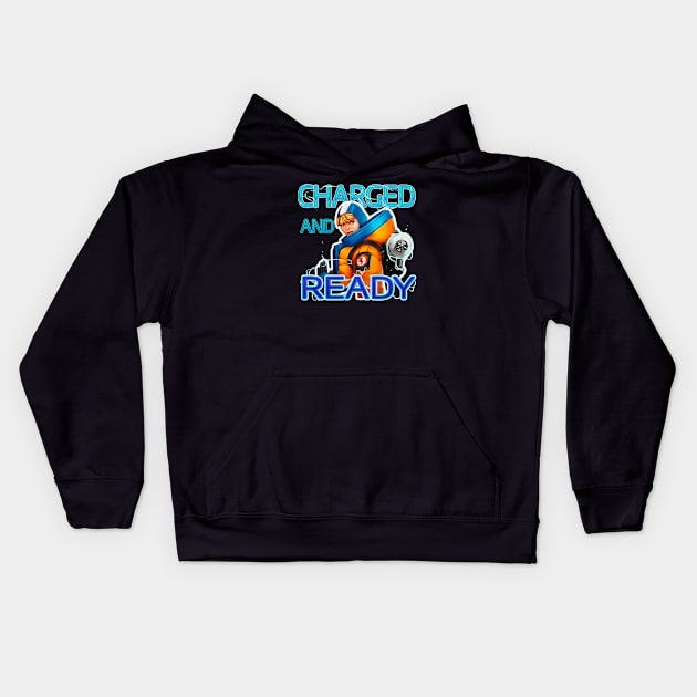 Wattson - Charged And Ready Kids Hoodie by Paul Draw